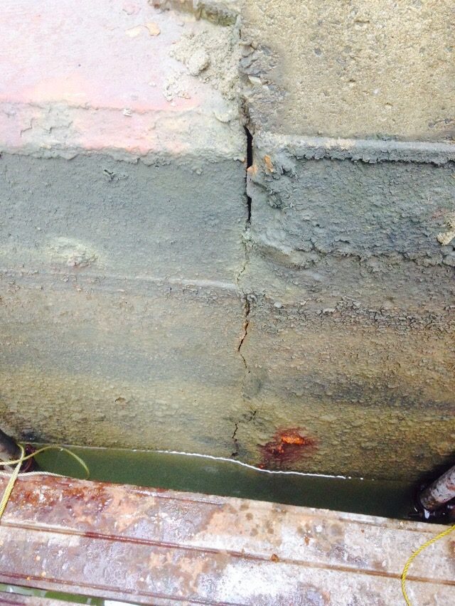 Joint Crack with Corrosion Staining