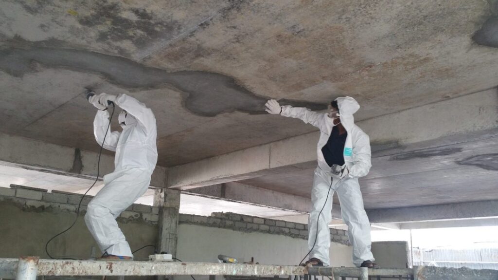 Water-Damaged Concrete Soffit