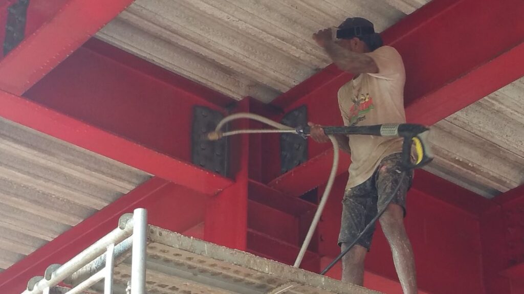Surface Preparation – Steel Beam Cleaning