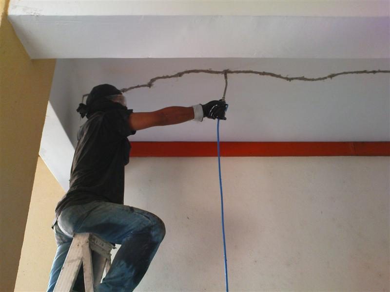 Injecting Epoxy Resin into Crack