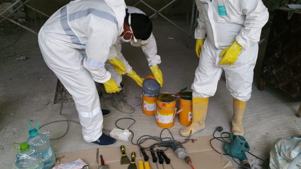 Mixing Epoxy Resin for CFRP Bonding