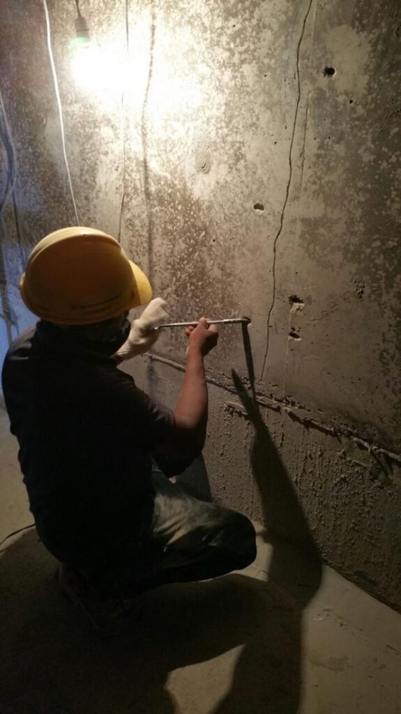 Crack Injection Port Drilling – Tank Wall